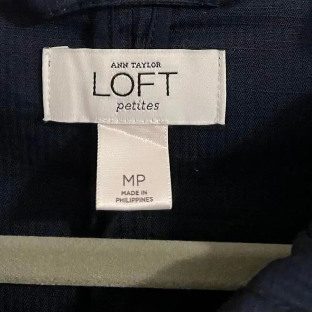 Ann Taylor LOFT Navy Utility Jacket/Cropped Trench Coat